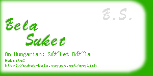 bela suket business card